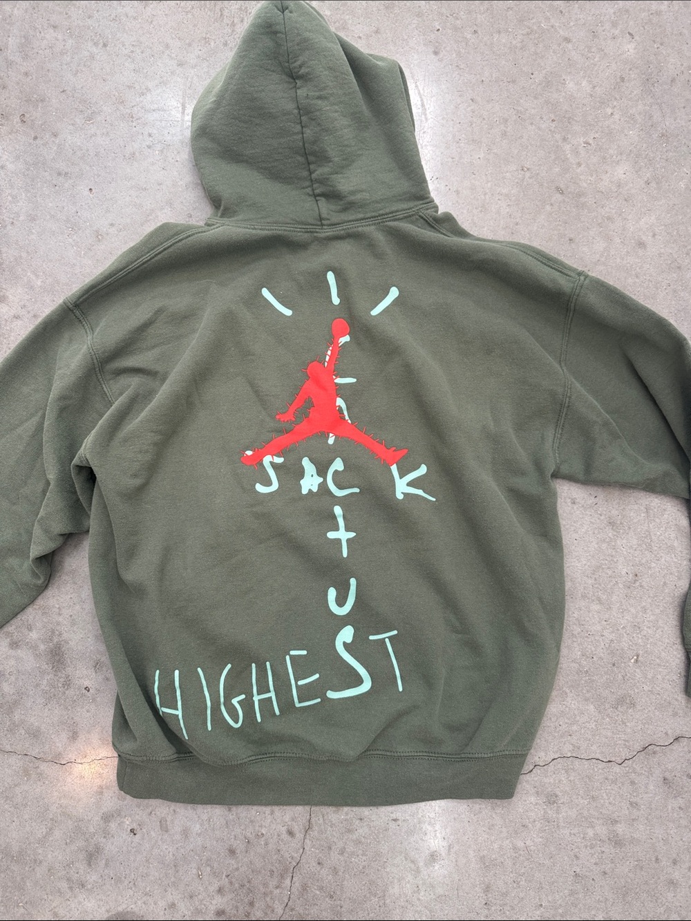 Travis Scott x Jordan Cactus Jack “Highest” Hoodie — Olive, Size L, FW19 - Picture 5 of 5